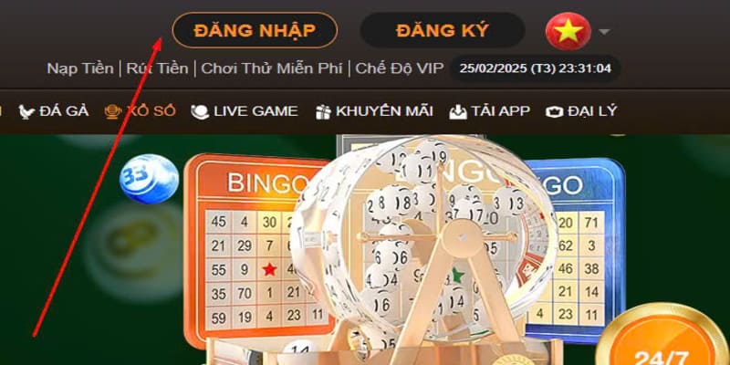 Người chơi đăng nhập và nạp tiền nhận thưởng